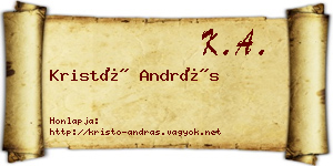 Kristó András névjegykártya