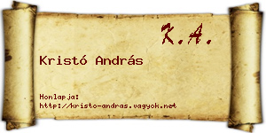 Kristó András névjegykártya