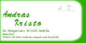 andras kristo business card